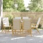 vidaXL Gartenstühle 6 Stk. Verstellbar Klappbar mit Kissen Bambus vidaXL Gartenstühle 6 Stk. Verstellbar Klappbar mit Kissen Bambus