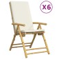 vidaXL Gartenstühle 6 Stk. Verstellbar Klappbar mit Kissen Bambus vidaXL Gartenstühle 6 Stk. Verstellbar Klappbar mit Kissen Bambus