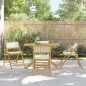 vidaXL 5-tlg. Bistro-Set Klappbar mit Cremeweißen Kissen Bambus vidaXL 5-tlg. Bistro-Set Klappbar mit Cremeweißen Kissen Bambus