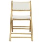 vidaXL 5-tlg. Bistro-Set Klappbar mit Cremeweißen Kissen Bambus vidaXL 5-tlg. Bistro-Set Klappbar mit Cremeweißen Kissen Bambus