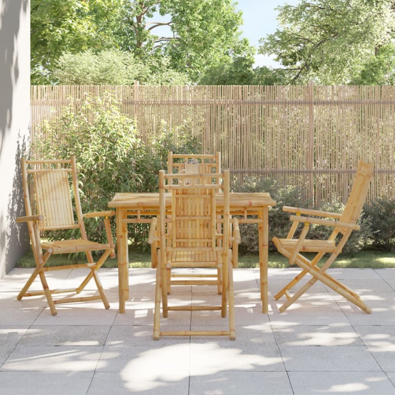vidaXL Gartenstühle 4 Stk. Klappbar 53x66x99 cm Bambus vidaXL Gartenstühle 4 Stk. Klappbar 53x66x99 cm Bambus
