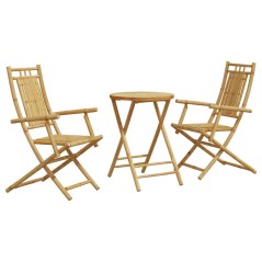vidaXL 3-tlg. Bistro-Set Bambus