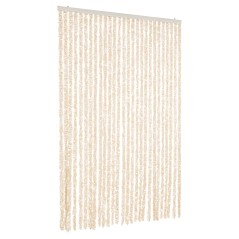 vidaXL Fliegenvorhang Beige und Weiß 118x220 cm Chenille