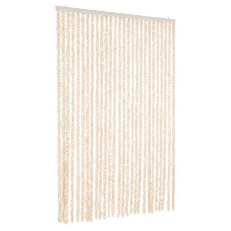 vidaXL Fliegenvorhang Beige und Weiß 118x220 cm Chenille