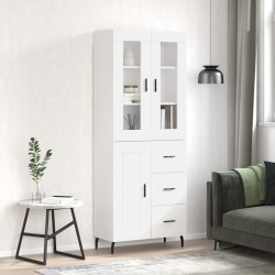 vidaXL Highboard Hochglanz-Weiß 69,5x34x180 cm Holzwerkstoff