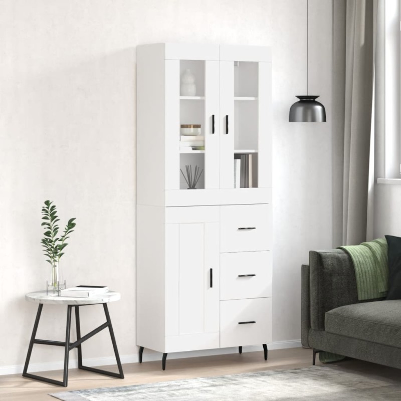 vidaXL Highboard Hochglanz-Weiß 69,5x34x180 cm Holzwerkstoff vidaXL Highboard Hochglanz-Weiß 69,5x34x180 cm Holzwerkstoff