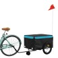 vidaXL Fahrradanhänger Schwarz und Blau 45 kg Eisen vidaXL Fahrradanhänger Schwarz und Blau 45 kg Eisen