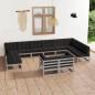 vidaXL 12-tlg. Garten-Lounge-Set mit Kissen Grau Massivholz Kiefer vidaXL 12-tlg. Garten-Lounge-Set mit Kissen Grau Massivholz Kiefer