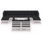 vidaXL 10-tlg. Garten-Lounge-Set mit Kissen Weiß Massivholz Kiefer vidaXL 10-tlg. Garten-Lounge-Set mit Kissen Weiß Massivholz Kiefer
