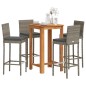 vidaXL 5-tlg. Gartenbar-Set Grau Massivholz Akazie und Poly Rattan vidaXL 5-tlg. Gartenbar-Set Grau Massivholz Akazie und Poly Rattan