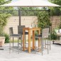 vidaXL 5-tlg. Gartenbar-Set Grau Massivholz Akazie und Poly Rattan vidaXL 5-tlg. Gartenbar-Set Grau Massivholz Akazie und Poly Rattan