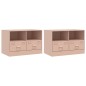 vidaXL TV-Schränke 2 Stk. Rosa 67x39x44 cm Stahl vidaXL TV-Schränke 2 Stk. Rosa 67x39x44 cm Stahl