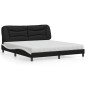 vidaXL Bett mit Matratze Schwarz und Weiß 180x200 cm Kunstleder vidaXL Bett mit Matratze Schwarz und Weiß 180x200 cm Kunstleder
