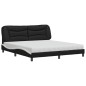 vidaXL Bett mit Matratze Schwarz und Weiß 180x200 cm Kunstleder vidaXL Bett mit Matratze Schwarz und Weiß 180x200 cm Kunstleder
