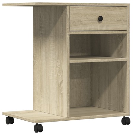 vidaXL Druckerständer mit Rollen Sonoma-Eiche 60x40x68,5 cm
