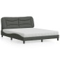 vidaXL Bett mit Matratze Dunkelgrau 160x200 cm Stoff vidaXL Bett mit Matratze Dunkelgrau 160x200 cm Stoff