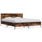 vidaXL Bettgestell Räuchereiche 150x200 cm Holzwerkstoff und Metall vidaXL Bettgestell Räuchereiche 150x200 cm Holzwerkstoff und Metall