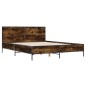vidaXL Bettgestell Räuchereiche 150x200 cm Holzwerkstoff und Metall vidaXL Bettgestell Räuchereiche 150x200 cm Holzwerkstoff und Metall