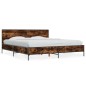 vidaXL Bettgestell Räuchereiche 200x200 cm Holzwerkstoff und Metall vidaXL Bettgestell Räuchereiche 200x200 cm Holzwerkstoff und Metall