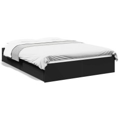 vidaXL Bettgestell mit Schubladen Schwarz 120x190 cm Holzwerkstoff