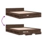 vidaXL Bettgestell mit Schubladen Braun Eichen-Optik 140x190 cm vidaXL Bettgestell mit Schubladen Braun Eichen-Optik 140x190 cm