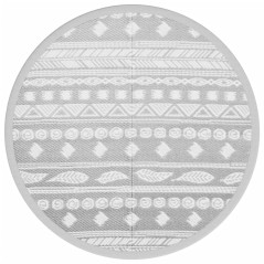 vidaXL Outdoor-Teppich Grau Ø120 cm PP