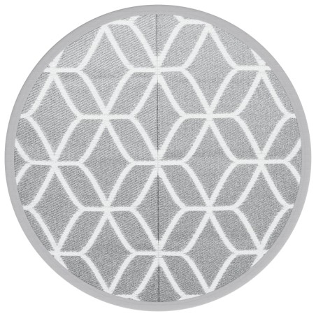 vidaXL Outdoor-Teppich Grau Ø200 cm PP