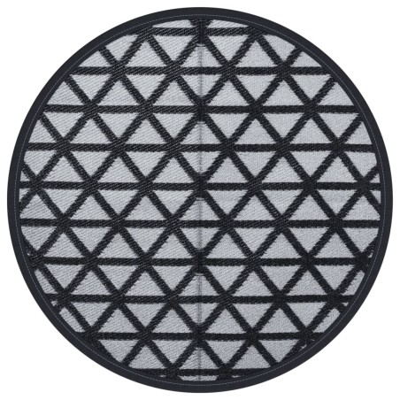 vidaXL Outdoor-Teppich Schwarz Ø160 cm PP