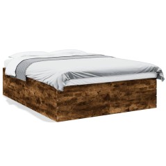 vidaXL Bettgestell Räuchereiche 150x200 cm Holzwerkstoff