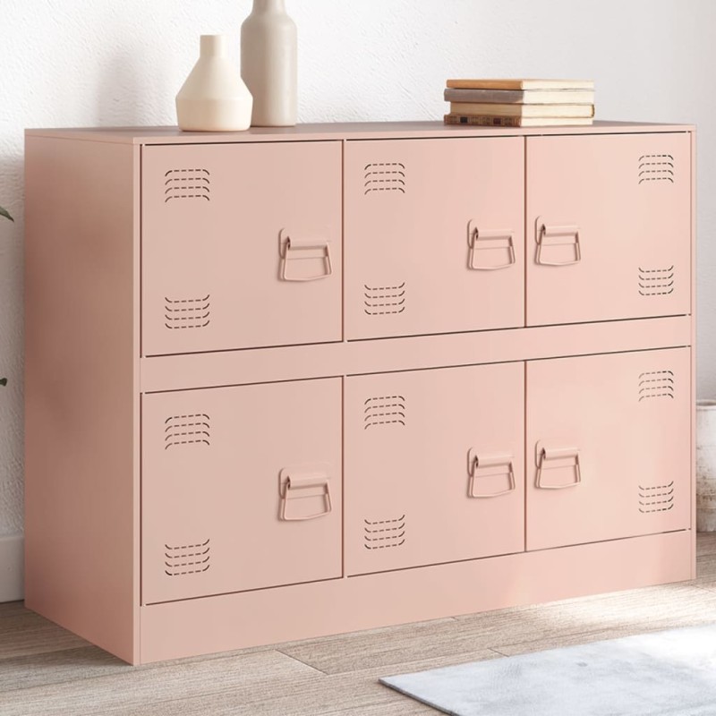 vidaXL Sideboard Rosa 99x39x73 cm Stahl vidaXL Sideboard Rosa 99x39x73 cm Stahl