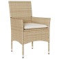 vidaXL 5-tlg. Garten-Essgruppe mit Kissen Beige Poly Rattan und Glas vidaXL 5-tlg. Garten-Essgruppe mit Kissen Beige Poly Rattan und Glas