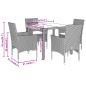 vidaXL 5-tlg. Garten-Essgruppe mit Kissen Beige Poly Rattan und Glas vidaXL 5-tlg. Garten-Essgruppe mit Kissen Beige Poly Rattan und Glas
