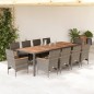 vidaXL 11-tlg. Garten-Essgruppe mit Kissen Grau Poly Rattan Akazie vidaXL 11-tlg. Garten-Essgruppe mit Kissen Grau Poly Rattan Akazie