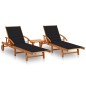 vidaXL Sonnenliegen 2 Stk. mit Tisch und Auflagen Massivholz Akazie vidaXL Sonnenliegen 2 Stk. mit Tisch und Auflagen Massivholz Akazie