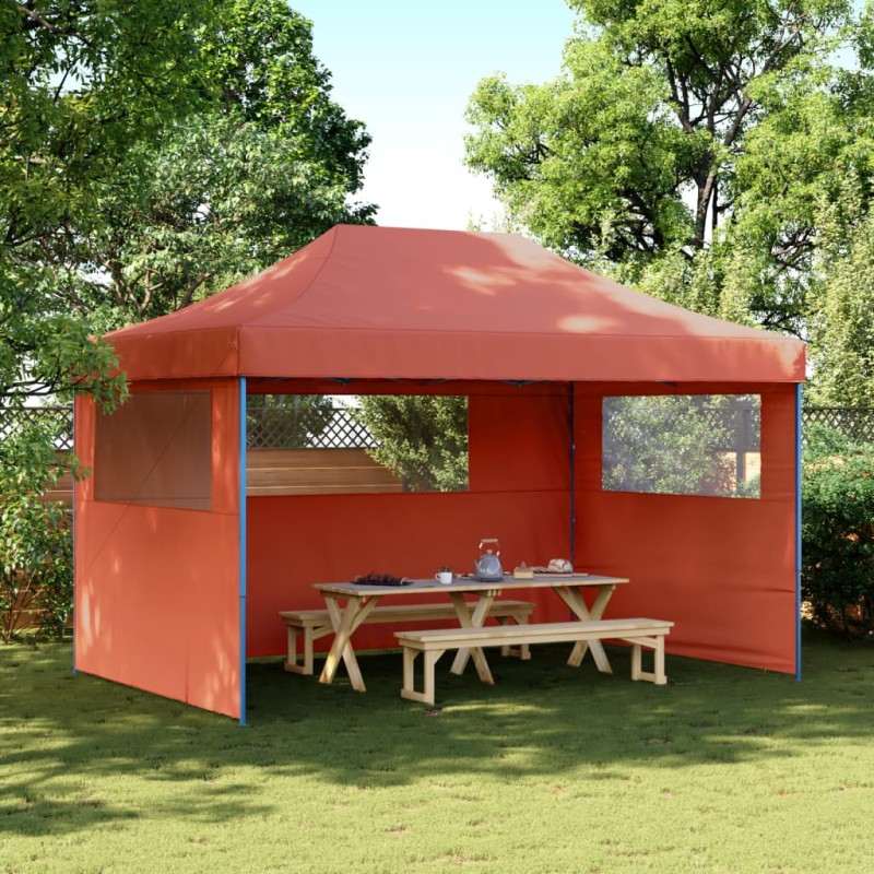 vidaXL Partyzelt Faltbar Pop-Up mit 3 Seitenteilen Terrakotta vidaXL Partyzelt Faltbar Pop-Up mit 3 Seitenteilen Terrakotta