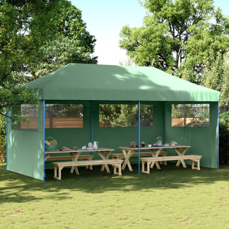 vidaXL Partyzelt Faltbar Pop-Up mit 3 Seitenteilen Grün vidaXL Partyzelt Faltbar Pop-Up mit 3 Seitenteilen Grün