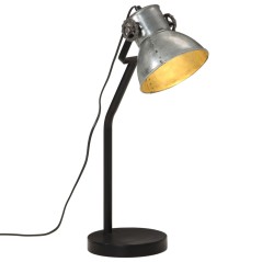 vidaXL Schreibtischlampe 25 W Vintage-Silber 17x17x60 cm E27