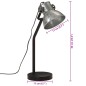 vidaXL Schreibtischlampe 25 W Vintage-Silber 17x17x60 cm E27 vidaXL Schreibtischlampe 25 W Vintage-Silber 17x17x60 cm E27
