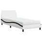 vidaXL Bett mit Matratze Weiß und Schwarz 90x200 cm Kunstleder vidaXL Bett mit Matratze Weiß und Schwarz 90x200 cm Kunstleder