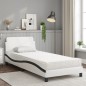 vidaXL Bett mit Matratze Weiß und Schwarz 90x200 cm Kunstleder vidaXL Bett mit Matratze Weiß und Schwarz 90x200 cm Kunstleder