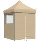 vidaXL Partyzelt Faltbar Pop-Up mit 4 Seitenteilen Beige vidaXL Partyzelt Faltbar Pop-Up mit 4 Seitenteilen Beige