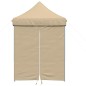 vidaXL Partyzelt Faltbar Pop-Up mit 4 Seitenteilen Beige vidaXL Partyzelt Faltbar Pop-Up mit 4 Seitenteilen Beige