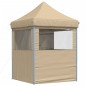vidaXL Partyzelt Faltbar Pop-Up mit 4 Seitenteilen Beige vidaXL Partyzelt Faltbar Pop-Up mit 4 Seitenteilen Beige