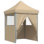 vidaXL Partyzelt Faltbar Pop-Up mit 4 Seitenteilen Beige vidaXL Partyzelt Faltbar Pop-Up mit 4 Seitenteilen Beige