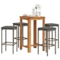 vidaXL 5-tlg. Gartenbar-Set Grau Massivholz Akazie und Poly Rattan vidaXL 5-tlg. Gartenbar-Set Grau Massivholz Akazie und Poly Rattan