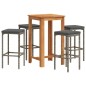 vidaXL 5-tlg. Gartenbar-Set Grau Massivholz Akazie und Poly Rattan vidaXL 5-tlg. Gartenbar-Set Grau Massivholz Akazie und Poly Rattan