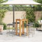 vidaXL 5-tlg. Gartenbar-Set Grau Massivholz Akazie und Poly Rattan vidaXL 5-tlg. Gartenbar-Set Grau Massivholz Akazie und Poly Rattan