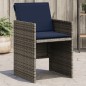 vidaXL Gartenstühle mit Kissen 4 Stk. Grau Poly Rattan vidaXL Gartenstühle mit Kissen 4 Stk. Grau Poly Rattan