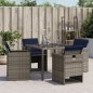 vidaXL Gartenstühle mit Kissen 4 Stk. Grau Poly Rattan vidaXL Gartenstühle mit Kissen 4 Stk. Grau Poly Rattan