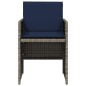 vidaXL Gartenstühle mit Kissen 4 Stk. Grau Poly Rattan vidaXL Gartenstühle mit Kissen 4 Stk. Grau Poly Rattan
